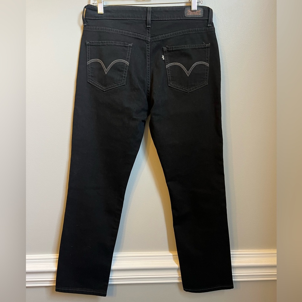 Levi’s mid-rise skinny jeans, black, 10 short, like new